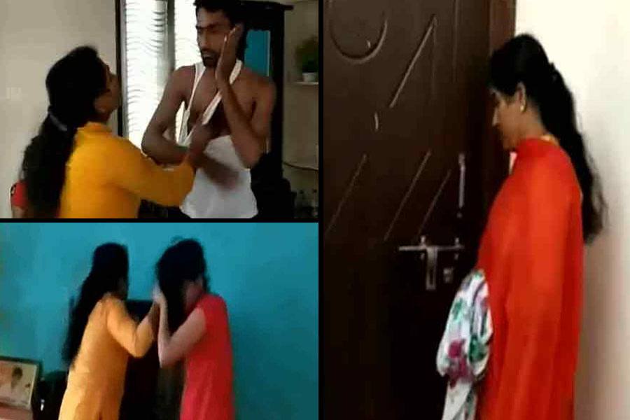 ரகசிய காதலியுடன் கையும் களவுமாக மனைவியிடம் சிக்கிய கணவன் - அடித்து துவம்சம் செய்த மனைவி!