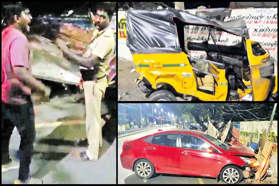 குடிபோதையில் காரை ஓட்டி விபத்தை ஏற்படுத்தி, போலீசாரை தாக்க முயன்ற தொழிலதிபர் கைது!